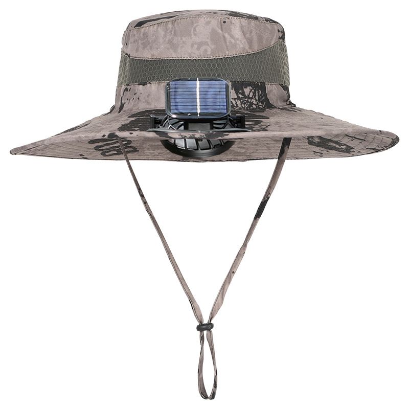 Men's Solar-Powered Cooling Fan Hat - High Wind Speed & UV Protection For Summer Outdoor Activitie_desvips.com