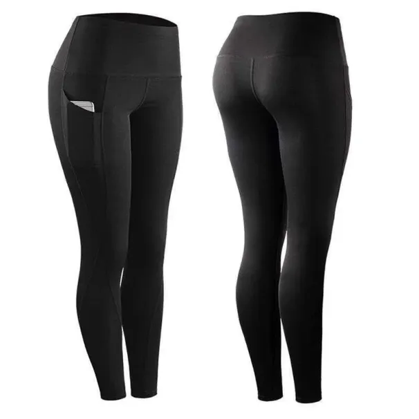 Women's Fashion Waist High Elastic Sports Running Yoga Bottom Nine Point Pants_desvips.com