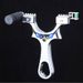 Alloy Steel Slingshot Silver Slingshot 11.5*8.5*1.3 Cm Suitable For Outdoor Competitions, Fitness Shooting, Hunting, Fishing (Slingshot Only)_desvips.com