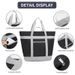 Insulated Tote Bag For Groceries Large Thermal Shopping Bag With Pizza Compartment Leakproof Picnic Cooler Market Tote Foldable Reusable Freezer Bag_desvips.com