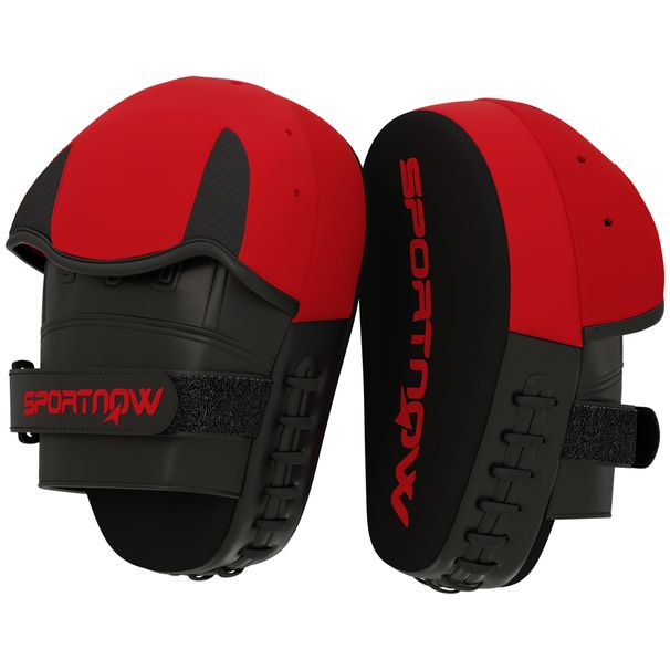 Manopla De Boxeo Paos Muay Thai MMA Curvadas Para Entrenamiento Karate Taekwondo Kickboxing Training Rojo_desvips.com