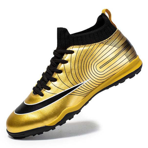 Cross-border Messi, Mbappé, Ronaldo Football Shoes Men Women Gold Long Turf Spikes For Students, Teenagers, And Children_desvips.com