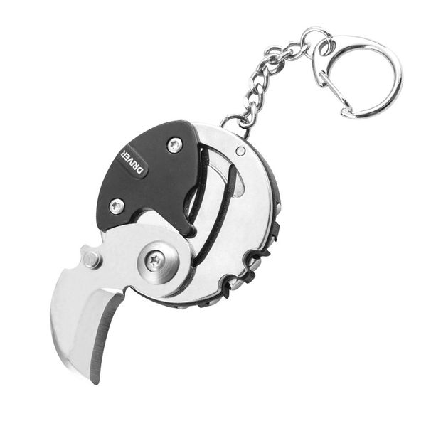EDC Gadget Mini Pocket Keychain Portable Stainless Steel Coin Knife Screwdriver Folding In Stock_desvips.com