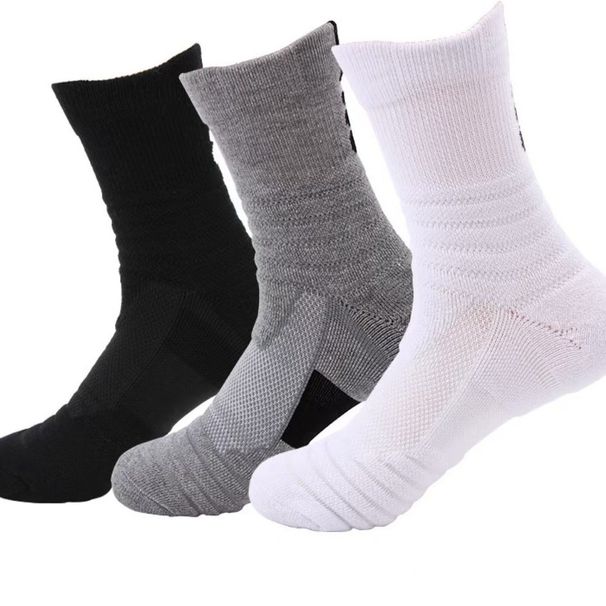 Men's Mid-Calf Sports Badminton Running Outdoor Elite Brushed Sweat-Absorbing Non-Slip Basketball Socks Wholesale_desvips.com