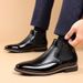 New Casual Comfort Trend Fashion Short Boots Large Size Men's Leather Shoes_desvips.com