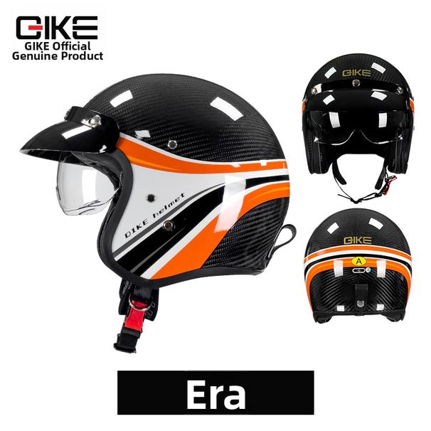 Motorcycle Carbon Fiber Retro Helmet For Men And Women, Motorcycle Cruiser, Half Helmet With Endoscope, Three Quarter Helmet_desvips.com