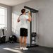 Appareil De Musculation Mural, Station De Traction, Poulie Haute Et Basse, 2 Poulies, En Acier, 75 X 16 X 192 Cm, Noir_desvips.com