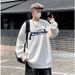 Round Neck Sweatshirt Men's Letter Spring Autumn Top American Style New Casual Trendy Brand Hoodless Jacket Long_desvips.com