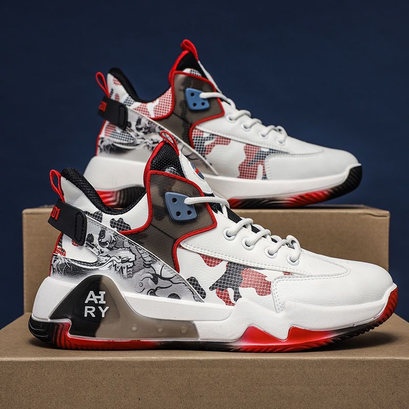 Autumn New Basketball Sneakers Men's Casual PU Leather Lace-up Running Youth Shoes_desvips.com