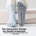 Women's Non-Slip Yoga Socks Professional Pilates Fitness Long Socks Five Finger Mid Calf Seamless Split Toe Indoor Fitness_desvips.com