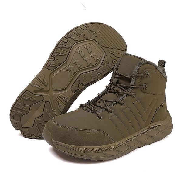 Unisex Waterproof Snow Boots With Wide Toe Box - Insulated Winter Hiking Shoes For Men & Women, Slip-Resistant Outdoor Boots With Faux Fur Lining_desvips.com