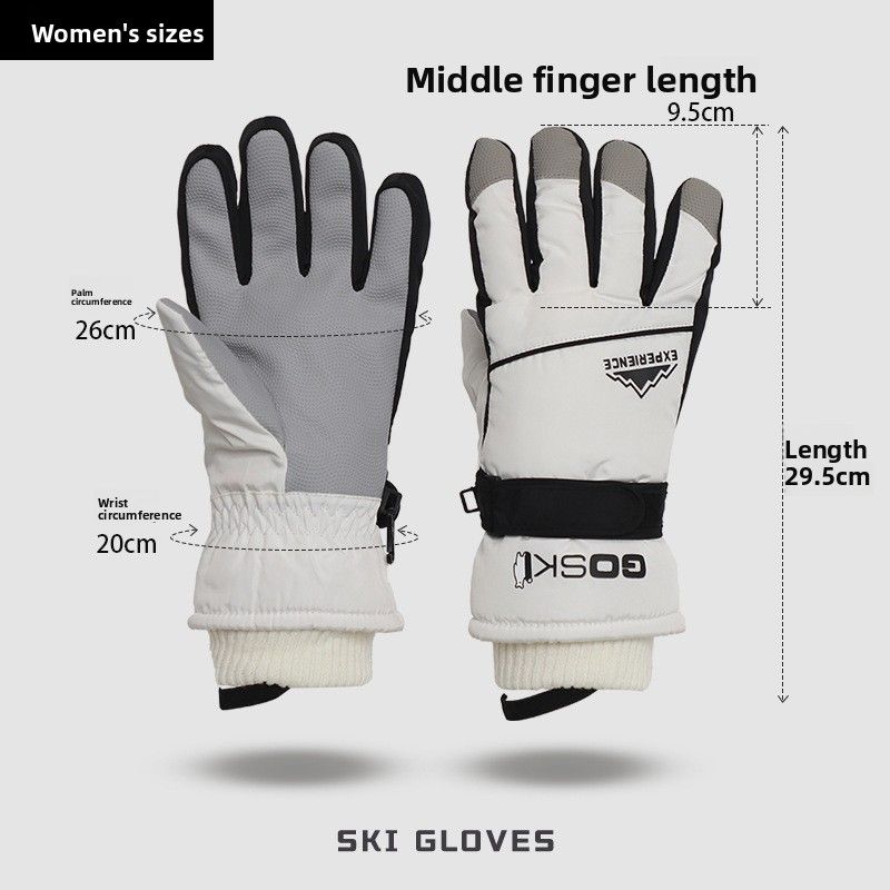Winter New Women's Adult Outdoor Cycling Warm Breathable Windproof Waterproof Anti-Freeze Fleece-Lined Ski Gloves_desvips.com