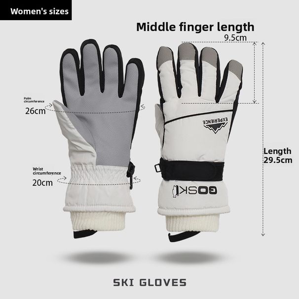 Winter New Women's Adult Outdoor Cycling Warm Breathable Windproof Waterproof Anti-Freeze Fleece-Lined Ski Gloves_desvips.com