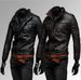 Men's Clothing Autumn and Winter New Pockets Multi zipper Men's Stand Collar Motorcycle Leather Jacket Leather Jacket A153_desvips.com