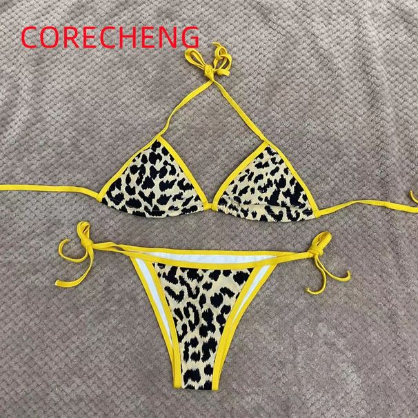 New Style Leopard Print Sexy Two-Piece Bikini Vacation Swimsuit For Hot Spring Bathing Soccer Jerseys_desvips.com
