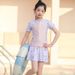 Stylish Princess Dress Children, Quick-drying, Sweet, Sun-protective, Suitable Vacations, Floral Print, New Two-piece_desvips.com