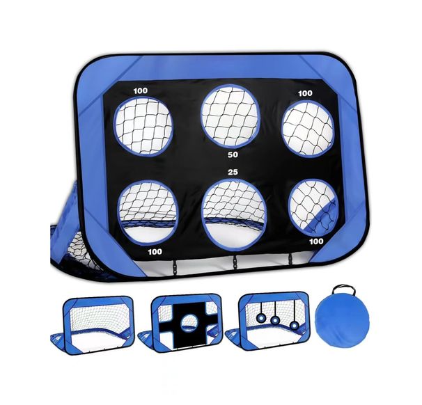 4-In-1 Portable Soccer Goal For Kids - Foldable Training Net With Detachable Frame & Carry Bag_desvips.com