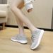Women's shoes spring and summer lovers men and women flying woven sneakers all match students breathable and heightening shoes_desvips.com