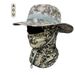 Camouflage Round Brimmed Hat Set Outdoor Hiking Fisherman Sun Protection Windproof Boonie Cycling Fishing Hat_desvips.com