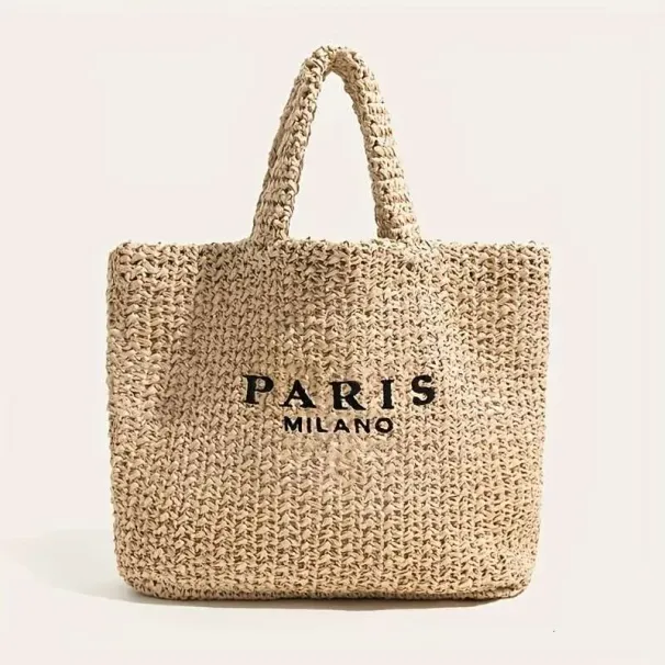 Casual Hot Large Capacity Straw Tote Designer Letters Women Handbags Handmade Woven Summer Beach Bag Big New Shopper_desvips.com