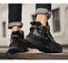 All-match Casual Teenager Running Anti-slip Basketball Sports Leather Waterproof And High-heightening Daddy Shoes_desvips.com