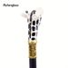 Ceramic White Black Giraffe Head Metal Fashion Walking Stick Decorative Party Walking Cane Crosier Performance Stage Cane 95cm_desvips.com