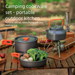 Outdoor Portable 2-3 Person Camping Picnic Teapot Combination With Tableware DS-308 Cookware Set_desvips.com