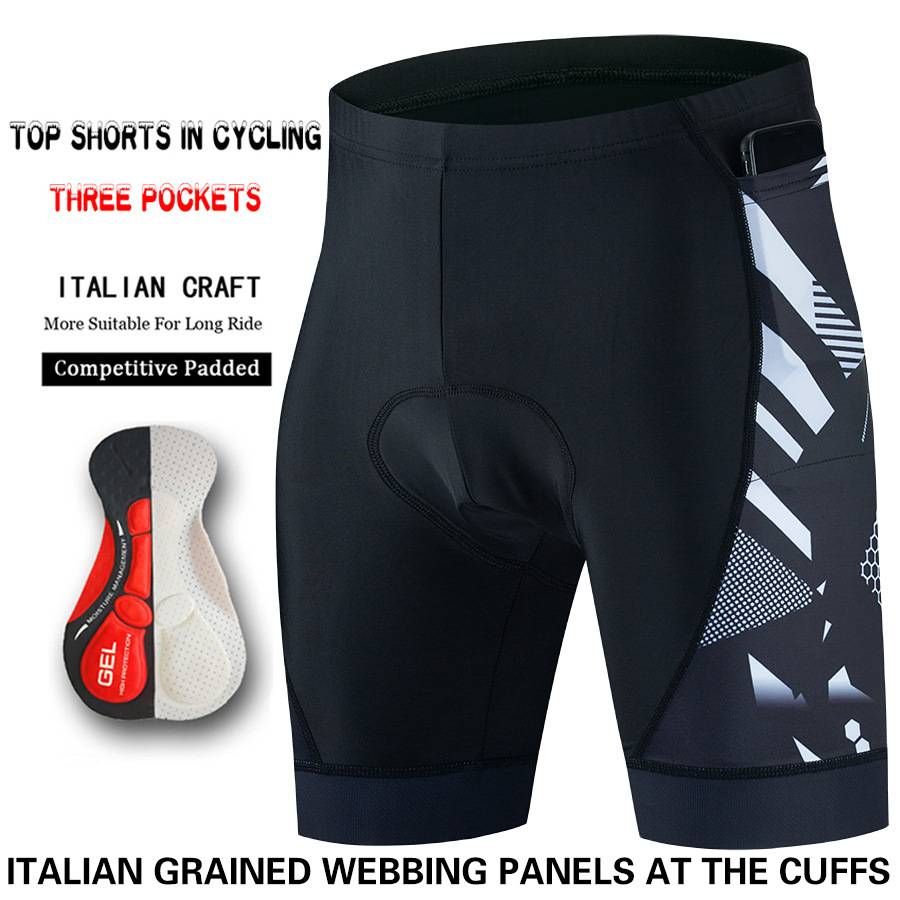 Men's New Cycling Jersey Shorts, Summer Quick-drying Breathable 3-pocket Tight Silicone Seat Cushion_desvips.com