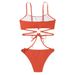 Women's Sexy Solid Color High Waist One-piece Bikini Women's Swimsuit _desvips.com