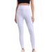 Women's Seamless Pure White Striped Gym Yoga Pants High Waisted Hip Lifting Running Fitness Outdoor Sports Leggings_desvips.com
