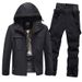 Sports & Outdoor Trendy Solid Color Ski Suits, Windproof, Thickened Single And Double Board Skiing Clothes And Pants Equipment, Large Size_desvips.com