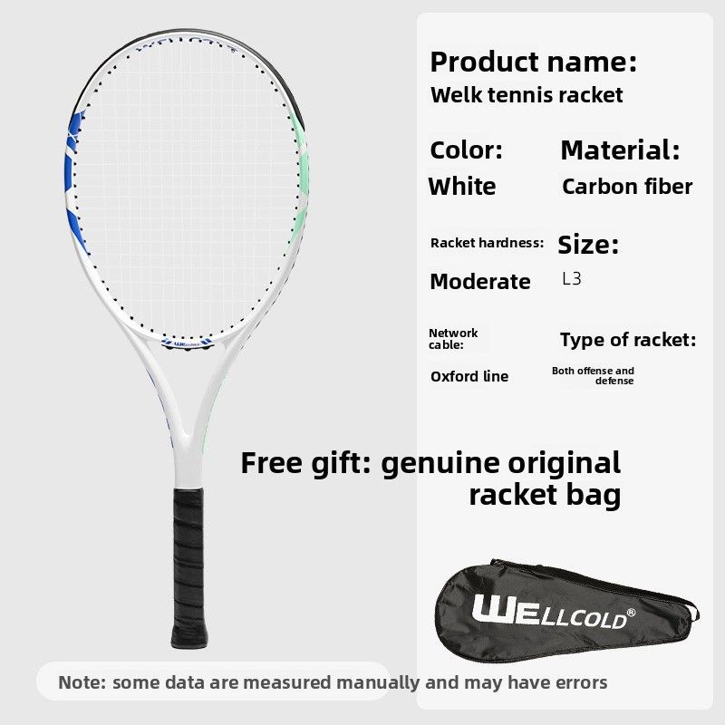 Welker Full Carbon Men's Set Professional Adult Competition Training Tennis Racket With Bag Wholesale_desvips.com