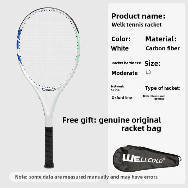 Welker Full Carbon Men's Set Professional Adult Competition Training Tennis Racket With Bag Wholesale_desvips.com