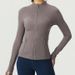 Women's Slim-Fit Yoga Jacket With Stand Collar & Zipper - Lightweight Breathable Workout Running Top Define Style_desvips.com