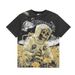 American Retro Skull Print Summer Casual Trend Hip-Hop Washed Short Sleeve T-Shirt_desvips.com