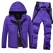 Sports & Outdoor Trendy Solid Color Ski Suits, Windproof, Thickened Single And Double Board Skiing Clothes And Pants Equipment, Large Size_desvips.com