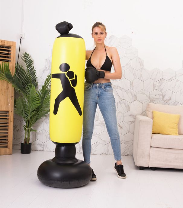 Kids Punching Bag Stand 1.6m Height Inflatable Boxing Pillar With Base Anti Fall Training Toy For Children_desvips.com