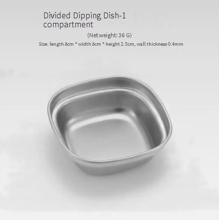 304 Stainless Steel Condiment Dish - 2/3 Compartment Sauce Plate For Camping & BBQ Durable Rust-Proof Easy To Clean_desvips.com