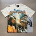 New Trendy American Brand Skull Rock Band Couple's Matching Round-Neck Washed Short-Sleeve T-Shirt_desvips.com