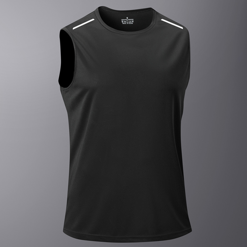 Summer Men's Outdoor Sports Vest Shoulder Sleeveless Loose T-shirt Cross-border European Size Thin Quick-drying Fitness T-shirt_desvips.com