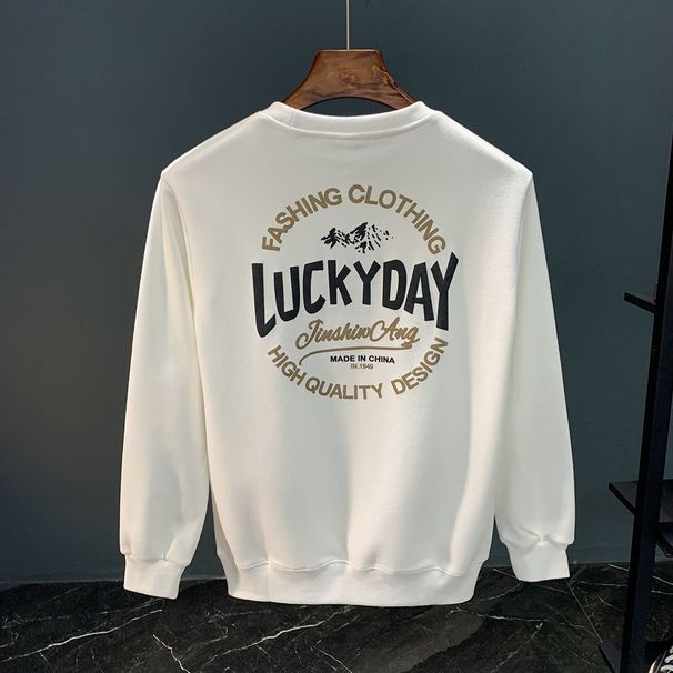 Men's Spring And Autumn Sweatshirt New Brand Loose Casual Ins Letter Print Long Sleeve Round Neck Trendy Top_desvips.com