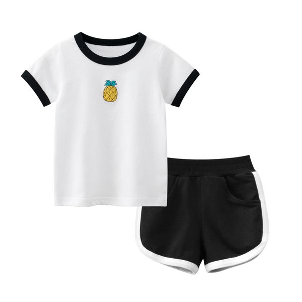 2024 Korean-style Summer Children's Clothing New Model: Girls' Short-sleeve T-shirt And Shorts Two-piece Set, Available_desvips.com