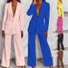 Women's fashionable temperament long-sleeved suit straight trousers suit_desvips.com