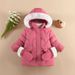 Girls' Snow Jacket, Solid Color Warm For Toddlers Young Children, Stylish Mid-length Top, Cotton Coat, Autumn And Winter_desvips.com