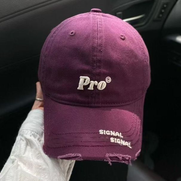 2025 New Trendy Brand Distressed Baseball Women Korean Fashion Personality Street Soft Top Wide Brim Sunshade Duckbill_desvips.com