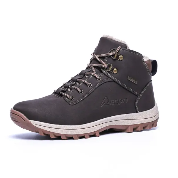 Large Size Winter High-Top Unisex Warm Cotton Sneakers Non-Slip Outdoor Snow Boots & Hiking Shoes Comfortable Men's_desvips.com