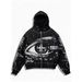 Nokometa Hot Sale 3D Printed Starry Sky Eye Hooded Sweater, Street Style Oversize Zip Sweater_desvips.com