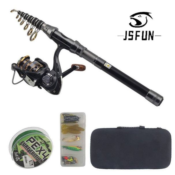 Portable Lure Rod Long Distance Sea Fishing Spinning Wheel Lure Set Retractable 2.4m Straight Handled Carbon Lure Rod_desvips.com