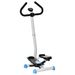 Stepper Con Manubrio, Pedali Antiscivolo E Monitor LCD, In Acciaio E ABS, 55x44x108 Cm, Bianco Nero E Bianco_desvips.com