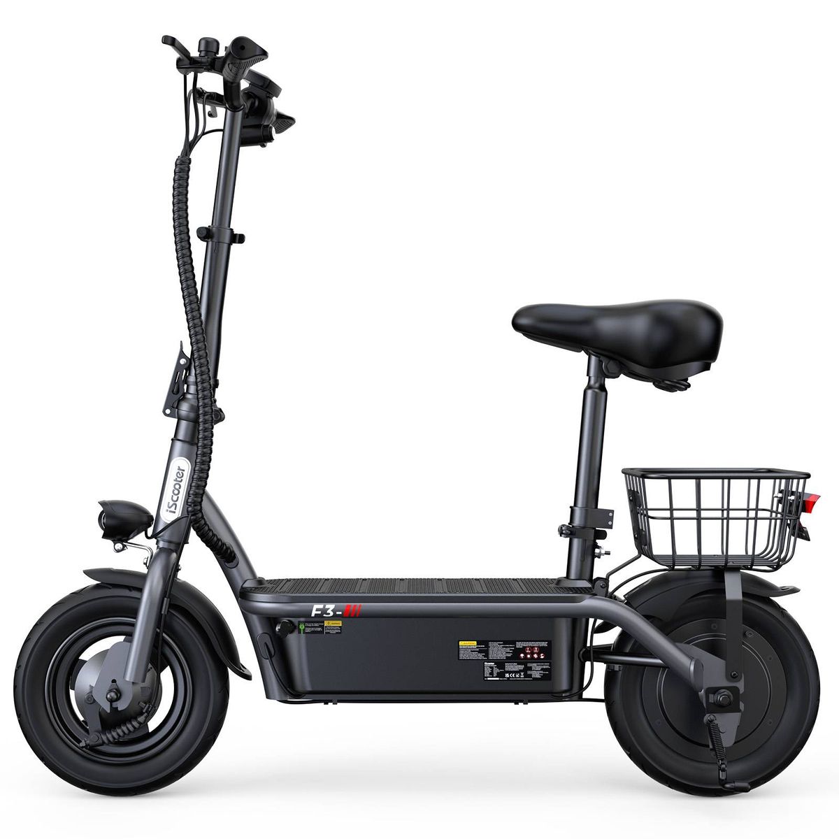 IScooter F3 Seated Electric Scooter 1000W Motor 48V 13Ah 10 Inch Pneumatic Tires 45Km/h Max Speed E Scooter With 60km Range_desvips.com